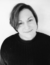 Black and white image of a white woman