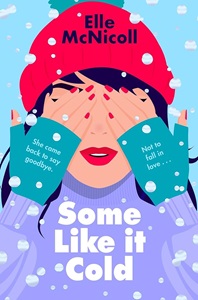 Book cover for A SNOWFALL OF SILVER: title in white on illustration of a white girl in hat and gloves covering her eyes with snow around