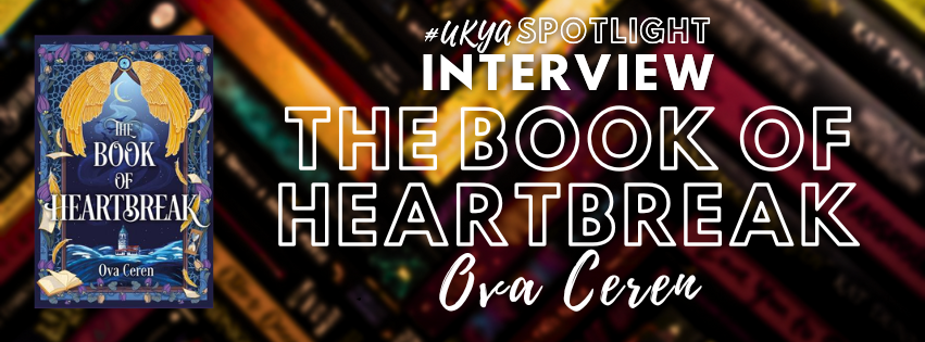 Title in white on blurred red, black, and gold book spines next to image of book