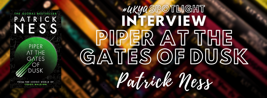 Title in white on blurred black, red, and gold book spines next to image of green and black book cover